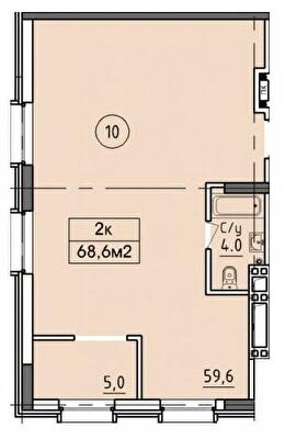 2-комнатная 68.6 м² в ЖК West Hall от 25 000 грн/м², Днепр
