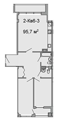 3-кімнатна 95.7 м² в ЖК Троїцький від 43 250 грн/м², Дніпро