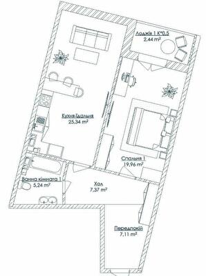 1-кімнатна 67.46 м² в ЖК KANDINSKY Odessa Residence від 70 097 грн/м², Одеса