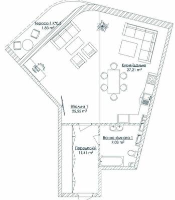 1-кімнатна 73.03 м² в ЖК KANDINSKY Odessa Residence від 70 097 грн/м², Одеса