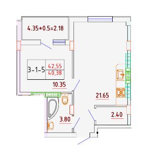 1-кімнатна 40.38 м² в ЖК Smart City від 24 050 грн/м², с. Крижанівка