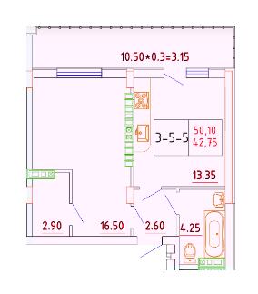 1-кімнатна 42.75 м² в ЖК Smart City від 21 050 грн/м², с. Крижанівка