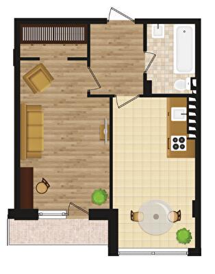 1-кімнатна 43.9 м² в ЖК Золота Ера від 22 300 грн/м², с. Крижанівка