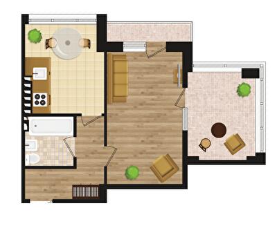 1-кімнатна 45.5 м² в ЖК Золота Ера від 34 800 грн/м², с. Крижанівка