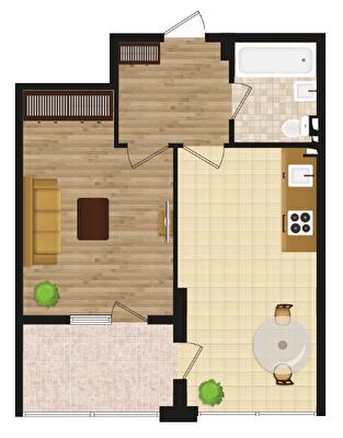 1-кімнатна 46.4 м² в ЖК Золота Ера від 34 800 грн/м², с. Крижанівка