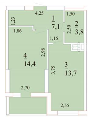 1-кімнатна 40.9 м² в ЖК Лотос Холл від 28 400 грн/м², Одеса