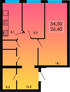 2-кімнатна 54.5 м² в ЖК Лузанівський Парк від 16 150 грн/м², Одеса