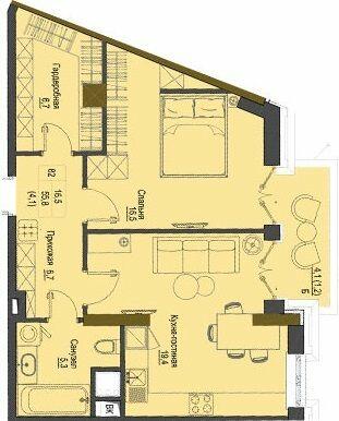 1-кімнатна 55.8 м² в ЖК Перший Французький від 45 400 грн/м², Одеса