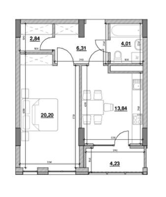 1-комнатная 51.43 м² в ЖК Велика Британія от 35 829 грн/м², Львов