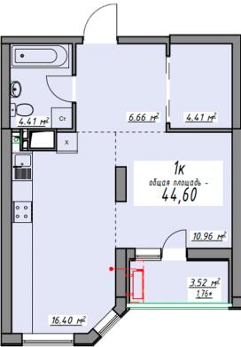 1-кімнатна 44.6 м² в ЖК Елегія Парк від 32 100 грн/м², Одеса