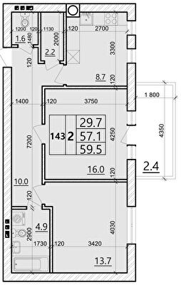 2-комнатная 59.5 м² в ЖК Святых Ольги и Елизаветы от 20 000 грн/м², г. Винники