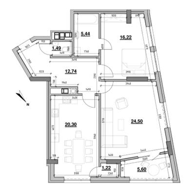 2-кімнатна 87.51 м² в ЖК Ярославенка від 48 230 грн/м², Львів