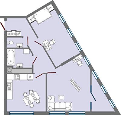 2-комнатная 77.18 м² в ЖК Greenville Park Lviv от 24 400 грн/м², Львов