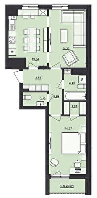 2-комнатная 59.63 м² в ЖК Mill Town от 40 150 грн/м², Львов
