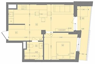 1-комнатная 45.41 м² в ЖК Pictorial от 27 250 грн/м², Львов