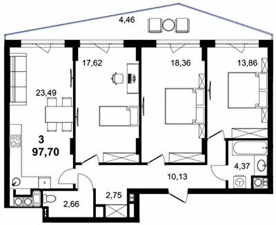 3-комнатная 97.7 м² в ЖК Tiffany apartments от 28 300 грн/м², Львов