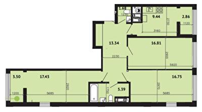 3-кімнатна 87.2 м² в ЖК Вільне Місто від 25 400 грн/м², Львів