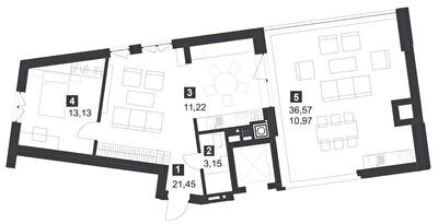 2-комнатная 61.8 м² в ЖК Малоголосківські пагорби от 36 700 грн/м², Львов