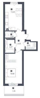 1-комнатная 51.04 м² в ЖК Малоголосківські пагорби от 27 250 грн/м², Львов