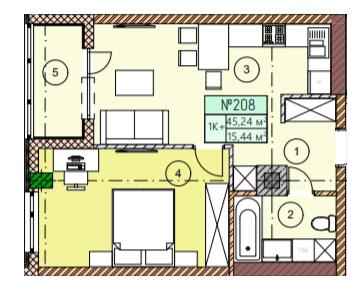 1-кімнатна 45.24 м² в ЖК ЕкоПарк від 12 000 грн/м², м. Червоноград