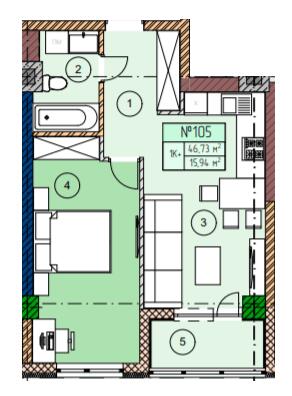 1-кімнатна 46.73 м² в ЖК ЕкоПарк від 12 000 грн/м², м. Червоноград