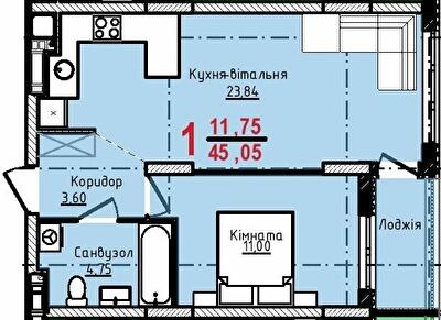 Однокімнатні в ЖК Континент