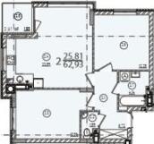 2-кімнатна 62.93 м² в ЖК Континент від 24 750 грн/м², с. Сокільники