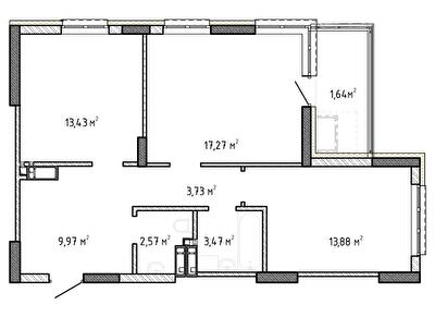 2-кімнатна 65.96 м² в ЖК Krona Park II від 23 106 грн/м², м. Бровари