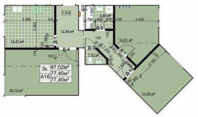 3-кімнатна 77.4 м² в ЖК Столичний квартал від 13 300 грн/м², м. Коломия