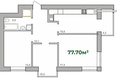 3-кімнатна 77.7 м² в ЖК Містечко Липки від 16 000 грн/м², Івано-Франківськ