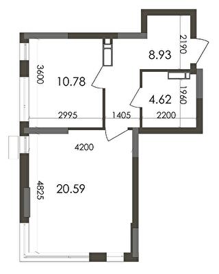 1-комнатная 44.92 м² в ЖК Star City от 26 312 грн/м², Киев