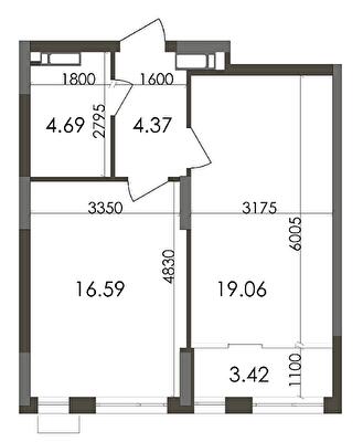 1-комнатная 48.94 м² в ЖК Star City от 23 426 грн/м², Киев