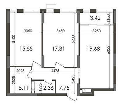 2-комнатная 71.18 м² в ЖК Star City от 24 095 грн/м², Киев