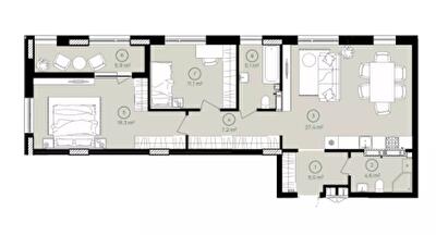 2-комнатная 85.6 м² в ЖК Дом на Вавиловых от 34 500 грн/м², Киев