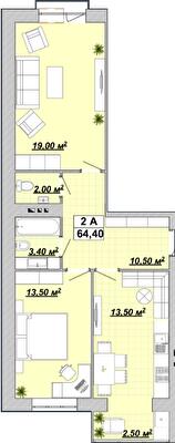 2-комнатная 64.4 м² в ЖР Княгинин от 13 500 грн/м², Ивано-Франковск