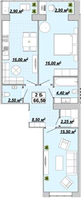 2-комнатная 66.5 м² в ЖР Княгинин от 14 000 грн/м², Ивано-Франковск