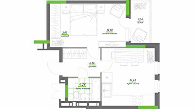 1-кімнатна 49.88 м² в ЖК Нивки-Парк від 51 015 грн/м², Київ