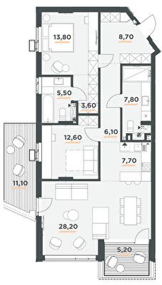 2-кімнатна 99.9 м² в ЖК 31 від 43 000 грн/м², Київ