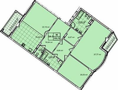 3-комнатная 155.72 м² в ЖК 52 Жемчужина (Pechersk Plaza) от 62 800 грн/м², Киев