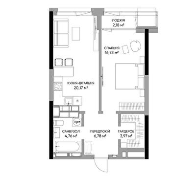 1-кімнатна 55.44 м² в БФК A136 Highlight Tower від 76 529 грн/м², Київ