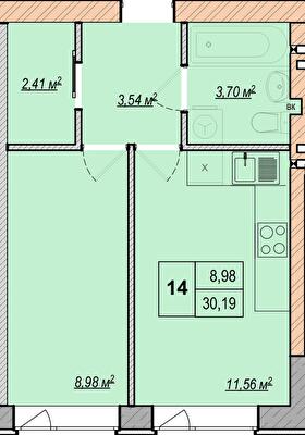 1-комнатная 30.19 м² в ЖК LIBERTY PARK от 20 700 грн/м², Киев