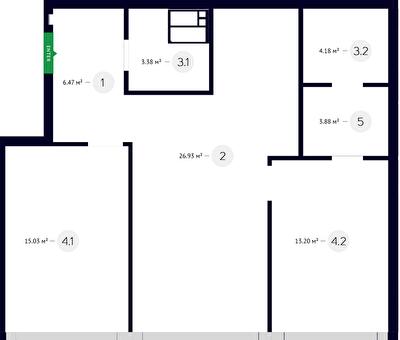 2-кімнатна 73.07 м² в ЖК White Lines від 65 000 грн/м², Київ