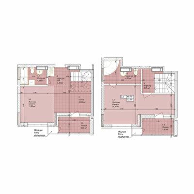 Двухуровневая 65.73 м² в ЖК Дніпровська Мрія от 27 000 грн/м², Киев