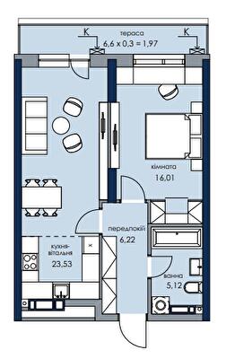 1-комнатная 52.85 м² в ЖК Новый Автограф от 44 800 грн/м², Киев