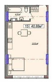 1-кімнатна 40.88 м² в ЖК Парк Слави від 22 200 грн/м², Київ