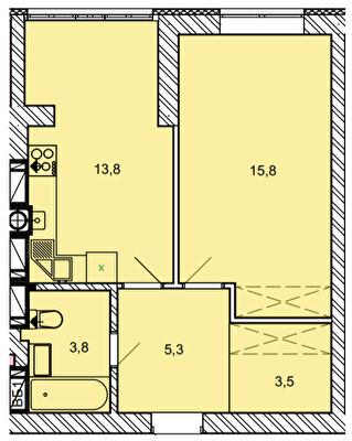 1-кімнатна 42.2 м² в ЖК Найкращий квартал від 29 450 грн/м², м. Ірпінь