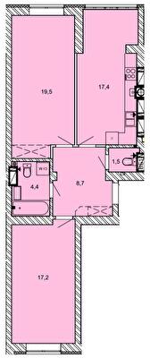 2-кімнатна 67.2 м² в ЖК Найкращий квартал від 27 400 грн/м², м. Ірпінь