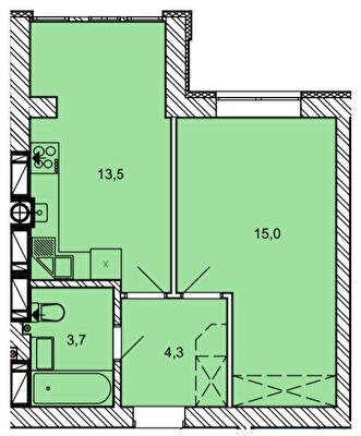 1-кімнатна 36.5 м² в ЖК Найкращий квартал від 24 700 грн/м², м. Ірпінь