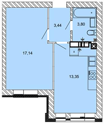 1-кімнатна 37.73 м² в ЖК Найкращий квартал від 28 000 грн/м², м. Ірпінь