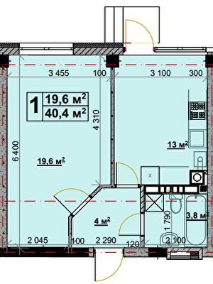 1-комнатная 40.4 м² в ЖК Vlasna от 22 000 грн/м², с. Ходосовка